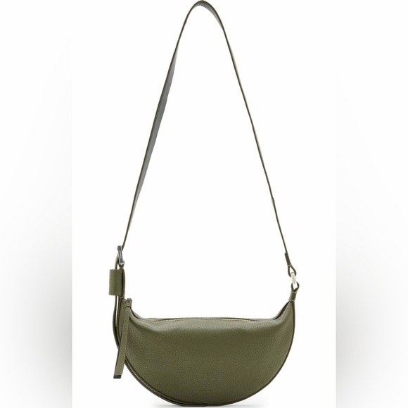 ALL SAINTS / Half Moon Leather Crossbody Bag - Picture 3 of 12